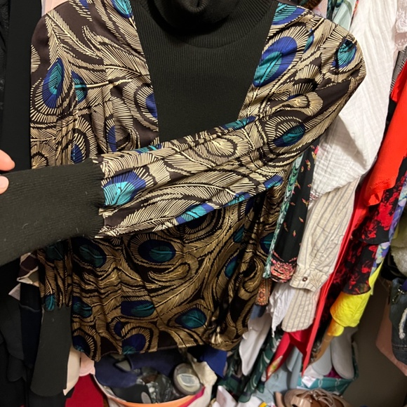 Etcetera silk Turtle Neck Blouse top Size 8 - Picture 5 of 6